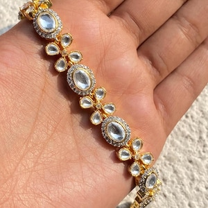 Moissanite Polki Diamond Bracelet Kundan Bangle Sabyasachi Jewelry Indian Bangles PREMIUM Gold Kundan Bracelet Delicate Diamond Bracelet