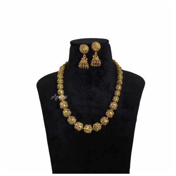 Matar Mala Gold Plated Necklace Indian 