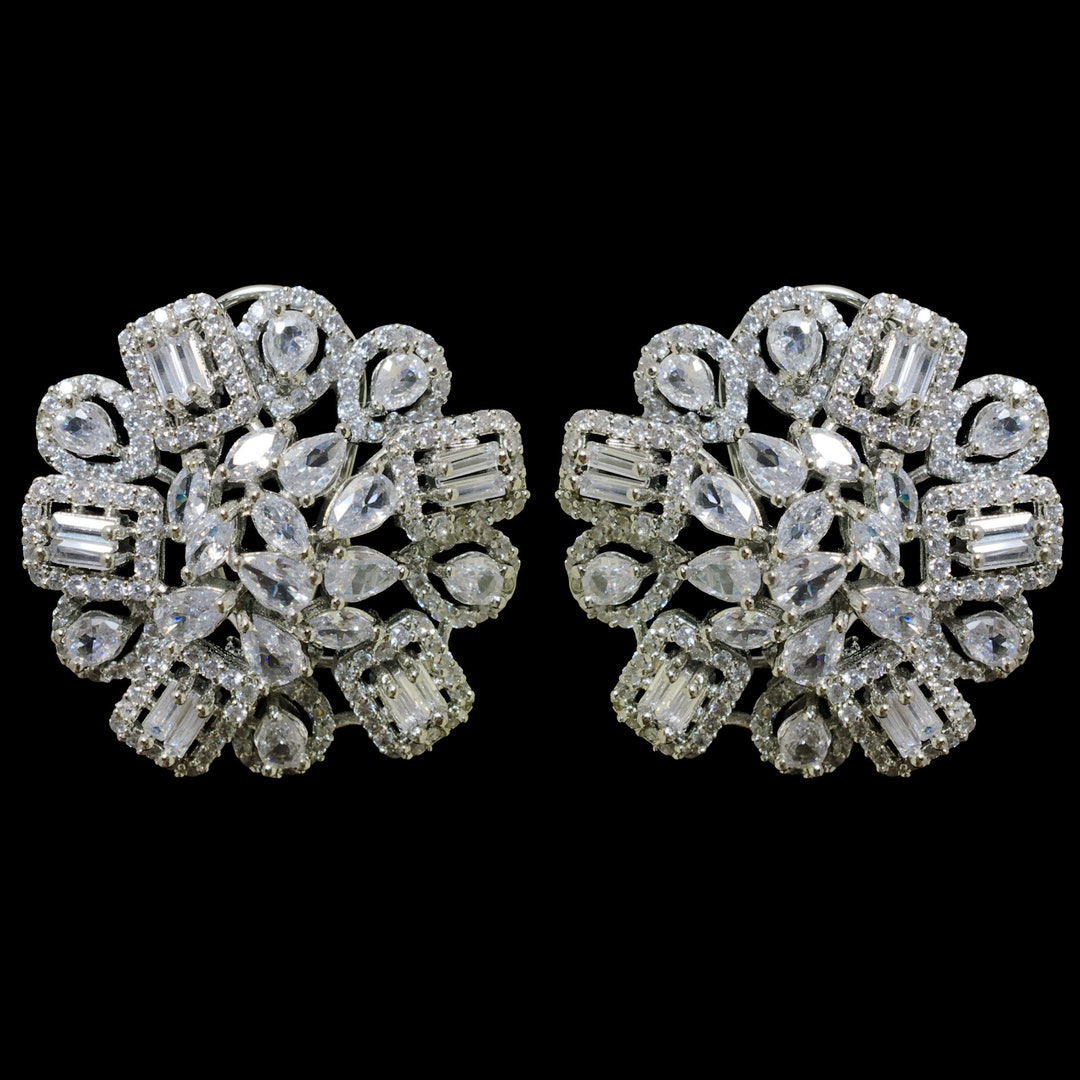 Big Stud Earrings American Diamond Earrings India Earrings Amrapali