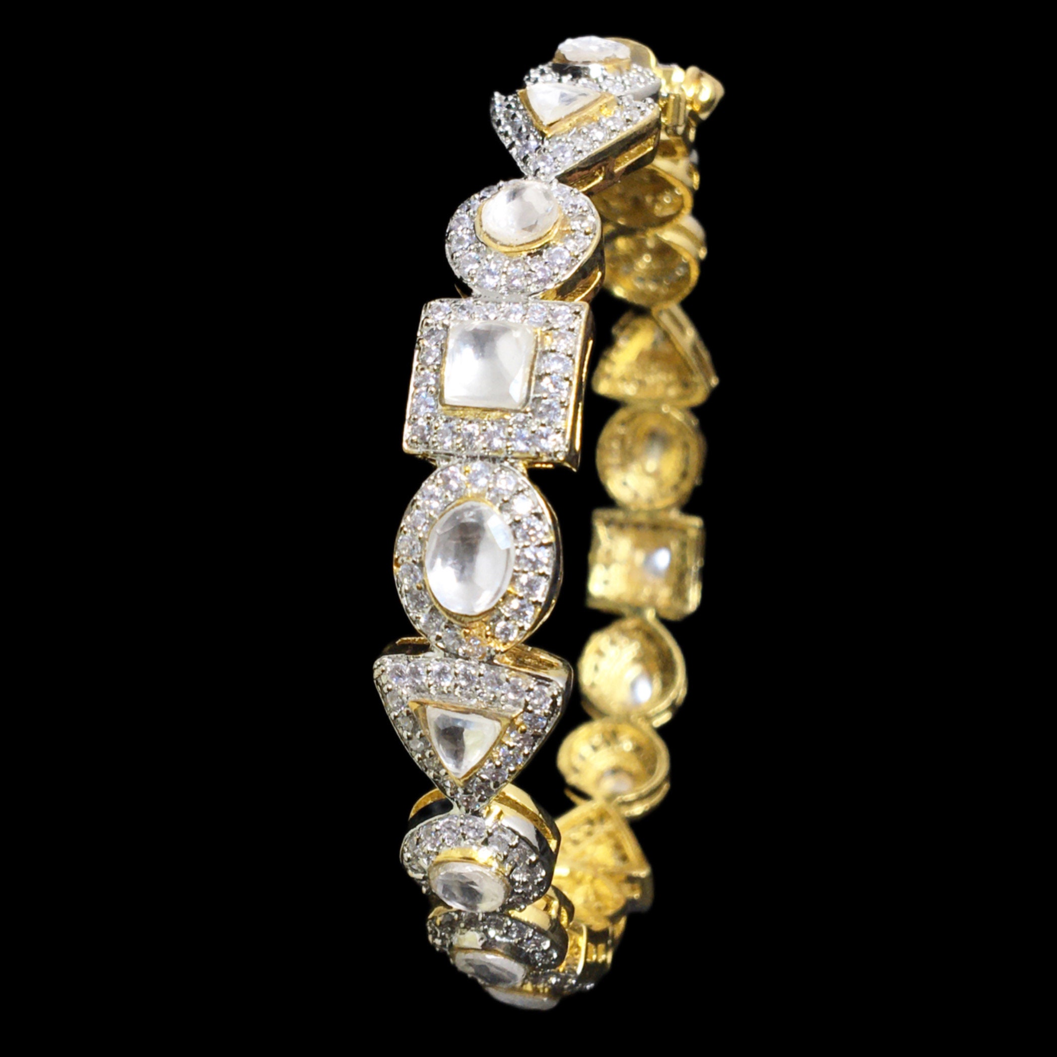 Buy Polki Diamond River Bracelet Pave Diamond Bracelet Bangle Online in  India  Etsy
