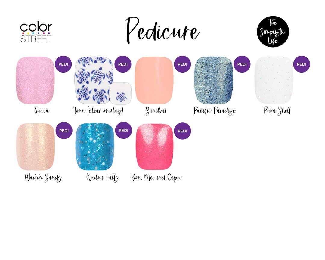 Color Street PEDICURE Nail Strips 100 Real Nail Polish Etsy