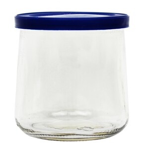 Oui Deckel * 4er Set * Für Glas Joghurtbehälter * Blau * Lebensmittelsicher * Basteln * Glasdeckel * Kunststoffdeckel * Normales Glas * Petite Glas * Aufbewahrung