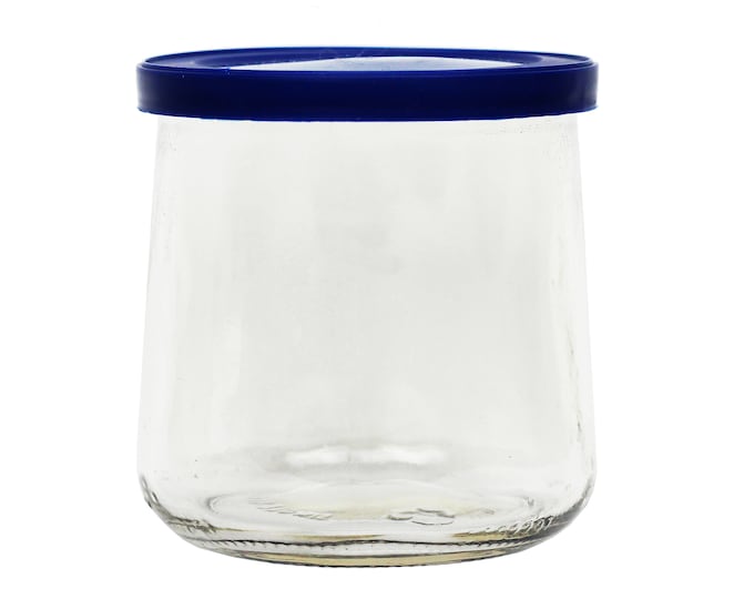 Oui Lids Set of 4 for Glass Yogurt Container Blue Food Safe Crafts Jar