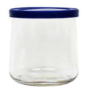 Oui-Deckel * Einzeln verkauft * für Joghurtbehälter aus Glas * blau * Lebensmittelecht * Handwerk * Glasdeckel * Plastikdeckel * Normale Dose * Petite Jar