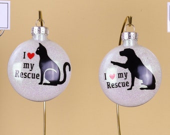 I Love My Rescue Ornament