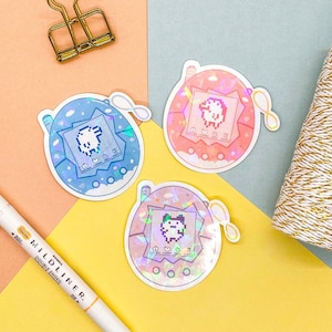 Holographic Tamagotchi | Die Cut Sticker | Planner Sticker | Journal Sticker | Scrapbook Sticker | Cute Sticker | Laptop Decal