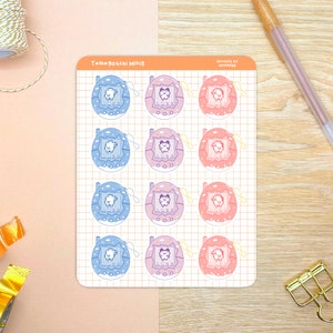 Tamagotchi Sticker Sheet | Planner Stickers | Journal Stickers | Bullet Journal Stickers | Scrapbook Stickers | Cute Stickers