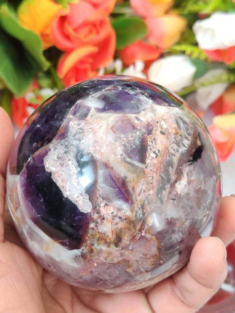 Auralite 23 Sphere Crystal AltarStone RedHematite Tip /& Sunken Record keeper Crown Chakra Meditation Chakra Healing Crystal 466 Gram