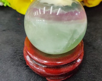 Gorgeous Purple And Green Fluorite Sphere Ball 160 Gram meditation-Chakera-Lucky Crystal-Focus Clarity, Protection  Meditation Crystal