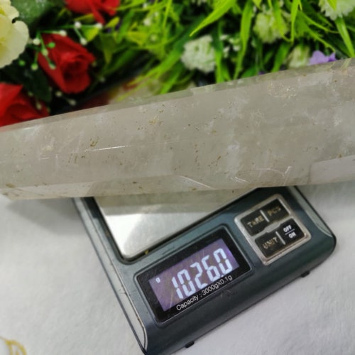 LARGE Satyaloka Azeztulite Quartz sold Crystal Wand 1026 Gram Record Keeper Synergy 12 Stones Altar Stone Rainbow Quartz RARE