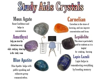 Voor studiehulpmiddelen Crystal Tumble Stone Set Lapiz Lazuli, Carneool, Mosagaat, Lepidoliet, Blauwe Apatiet, Amethist.