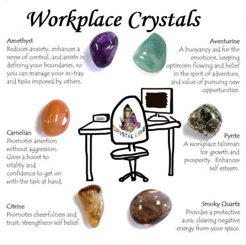 Workplace Crystals Tumble Stone Set Amethyst Green Etsy