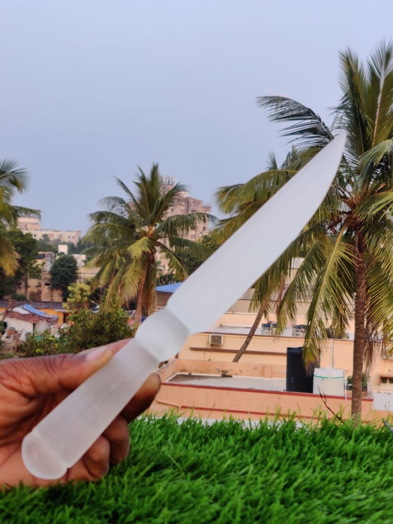 Selenite Sword Knife Wand Cord Cutting Knife/ Energy Work Etsy