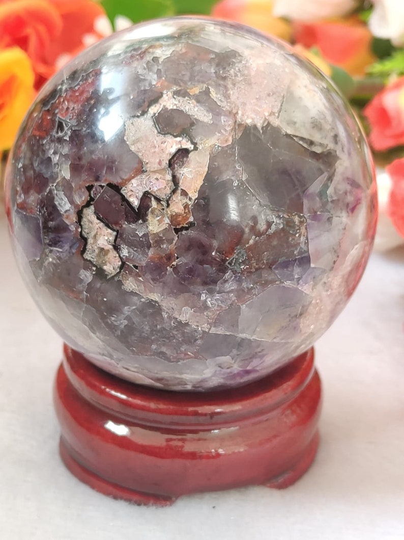 Auralite 23 Sphere Crystal AltarStone RedHematite Tip /& Sunken Record keeper Crown Chakra Meditation Chakra Healing Crystal 466 Gram
