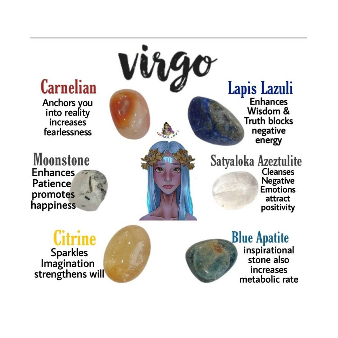 Crystal Tumble Stone Set for Virgo Zodiac Sign Carnelian Etsy