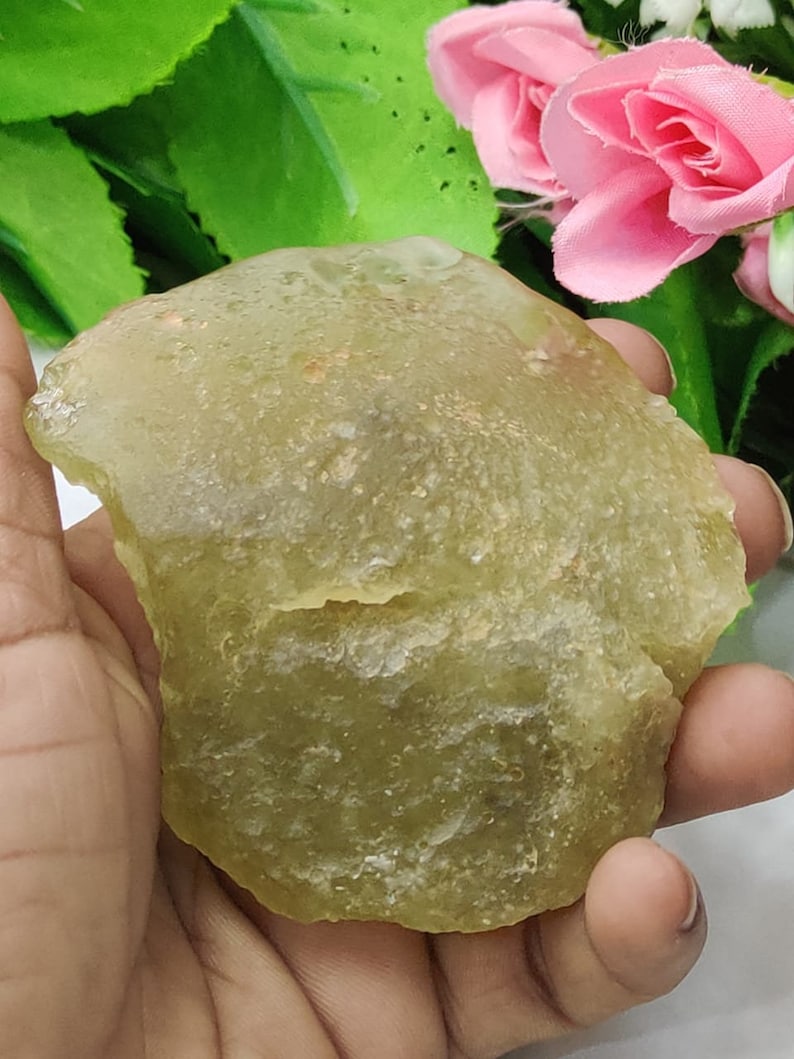 Extra Large Libyan Desert Glass Golden Tektite , 136 Gram / 680 Carat Natural Stone Specimen Raw Stone Very Rare AAAA Grade image 5