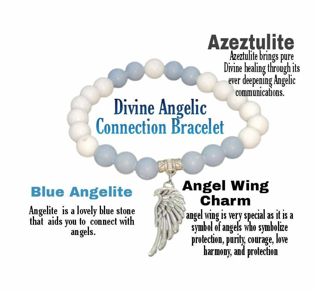 Angeling Element Powerful Angelic Connection and Ascension White , Blue Angelite Stone ...
