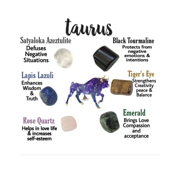 Crystal Tumble Stone Set For Taurus Zodiac Sign Satyaloka Etsy