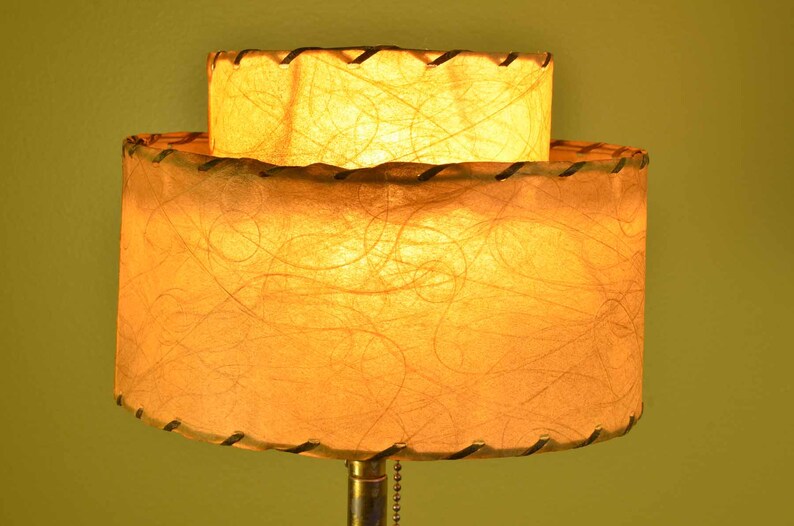 2 Tier Mid Century Fibreglass Lampshade Etsy