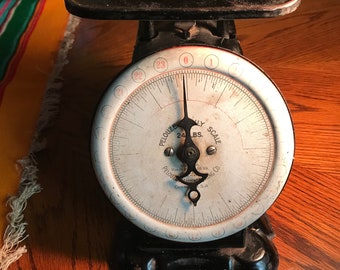 Early 1900’s Rustic Black Kitchen Scale