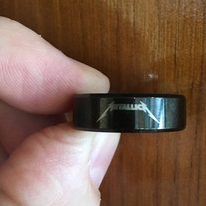 METALLICA Ring Size 8-13 Black Tungsten Carbide Wedding Band 8mm image 4