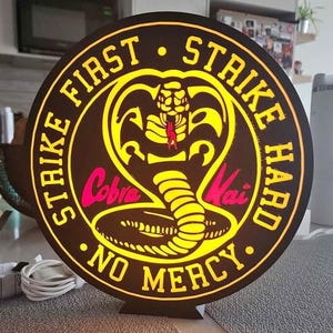 Cobra Kai LED Light Box - Karate Kid - Strike First - Strike Hard - No Mercy