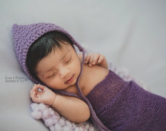 Newborn Pixie Bonnet | Newborn Photo Prop | Newborn Hat | Photography Prop | Baby Bonnet