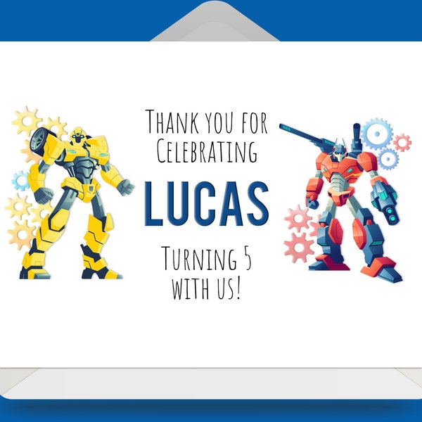 Autobots Birthday Thank You Card | Transformers Birthday Thank You Card | | Bumblebee | Optimus Prime | Digital download
