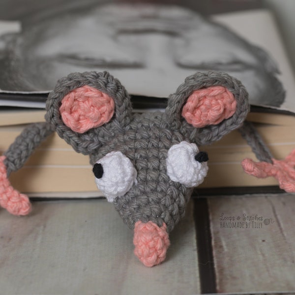 Rat Bookmark | Crochet Rat Bookmark | Amigurumi Rat Bookmark | ready to ship