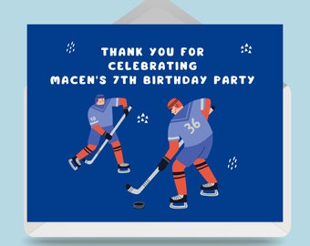 Hockey Birthday Thank You Card (Digital Download)