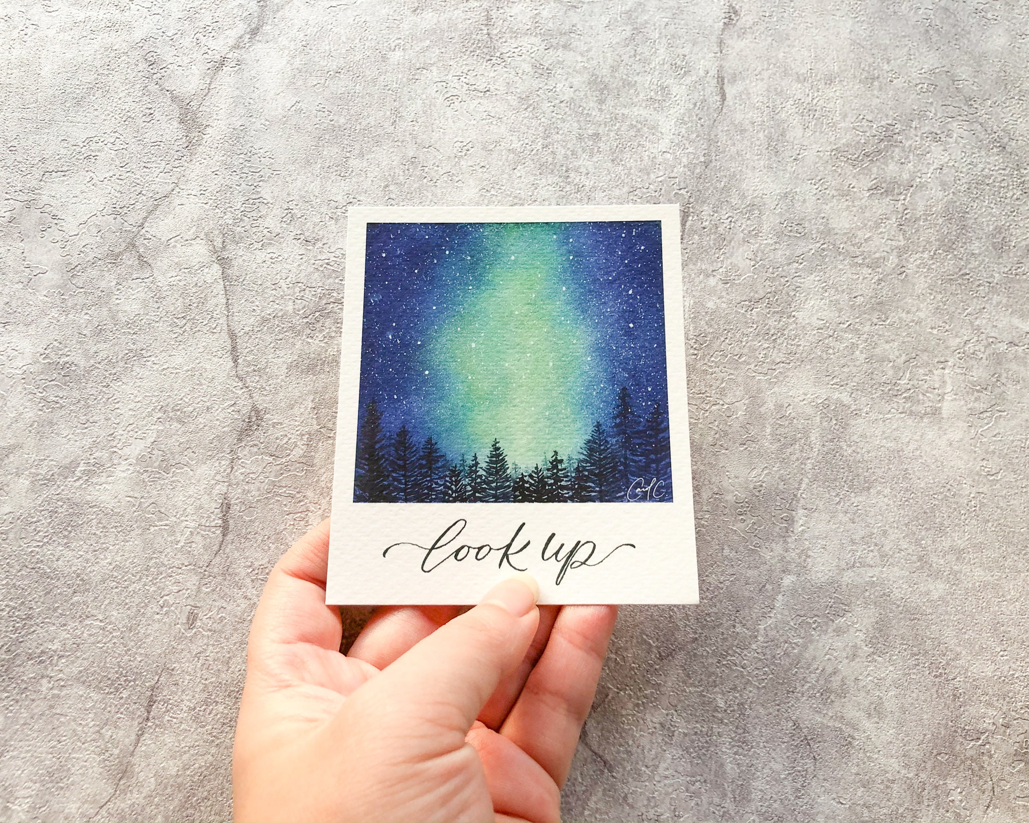 Polaroid Painting on Watercolor