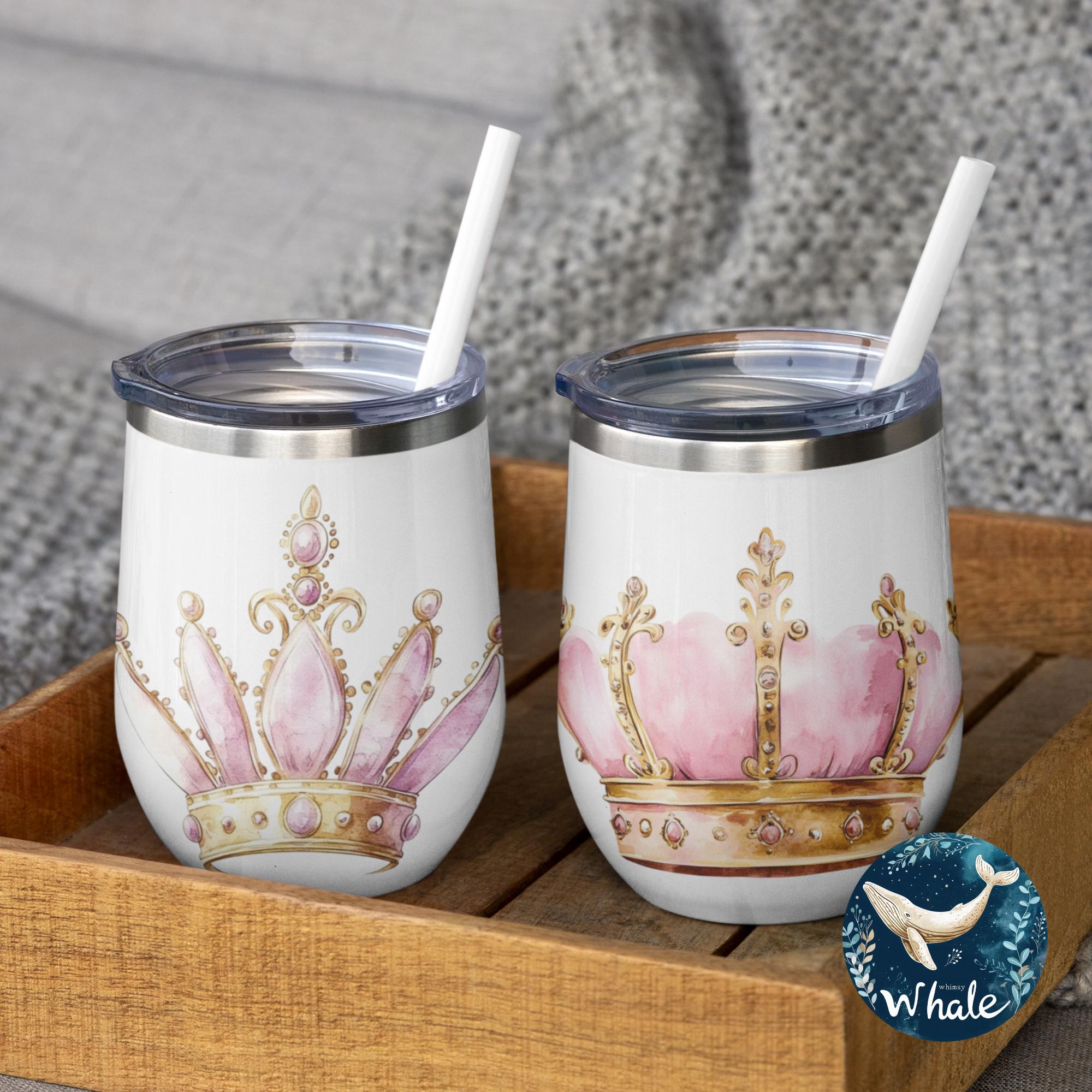 Watercolor Pink Gold Tiara Crown Clipart, Princess Collection (digital ...