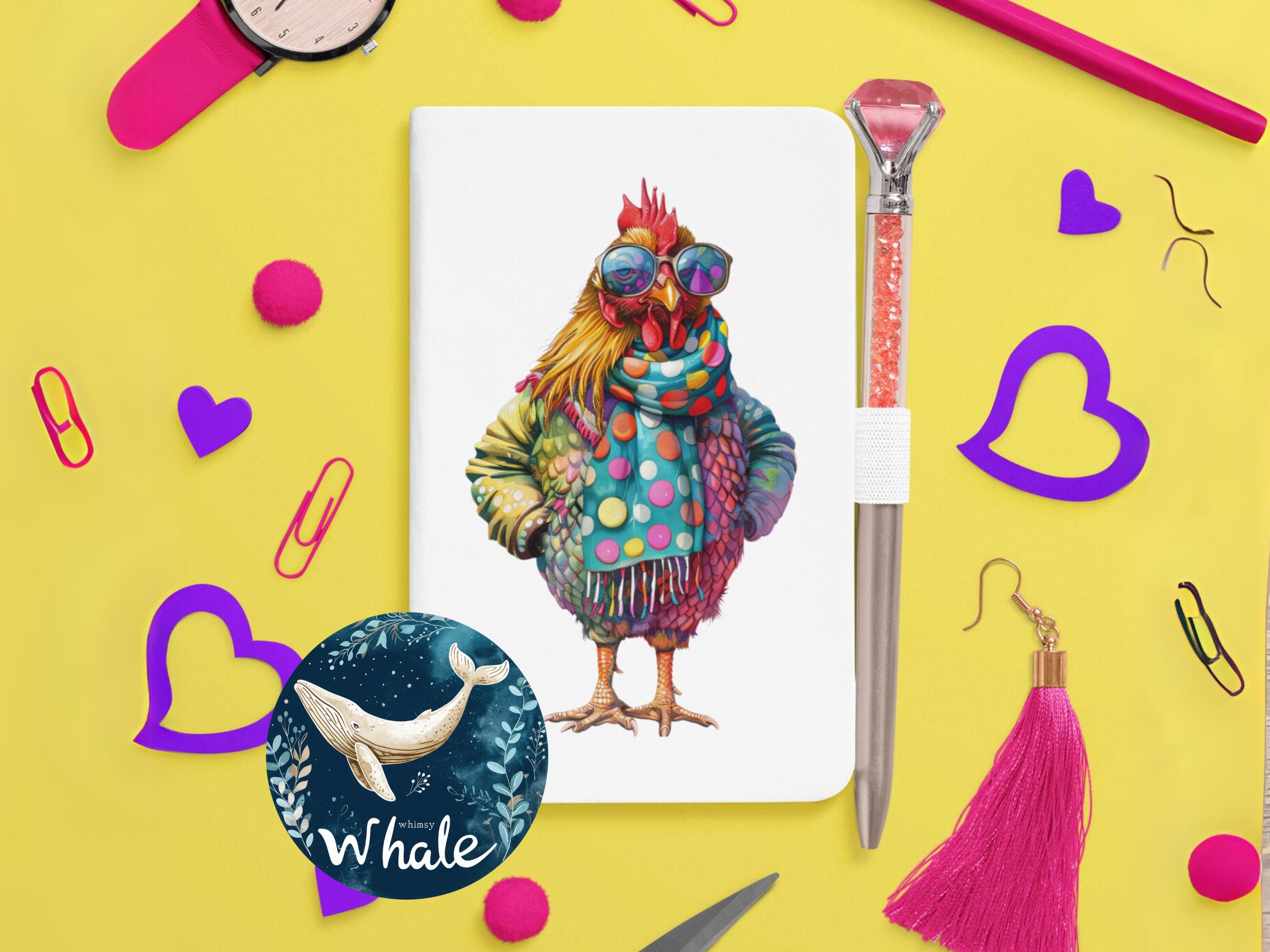 Watercolor Chicken Clipart Bundle | 19 Funny Farm Animal Pngs (digital ...