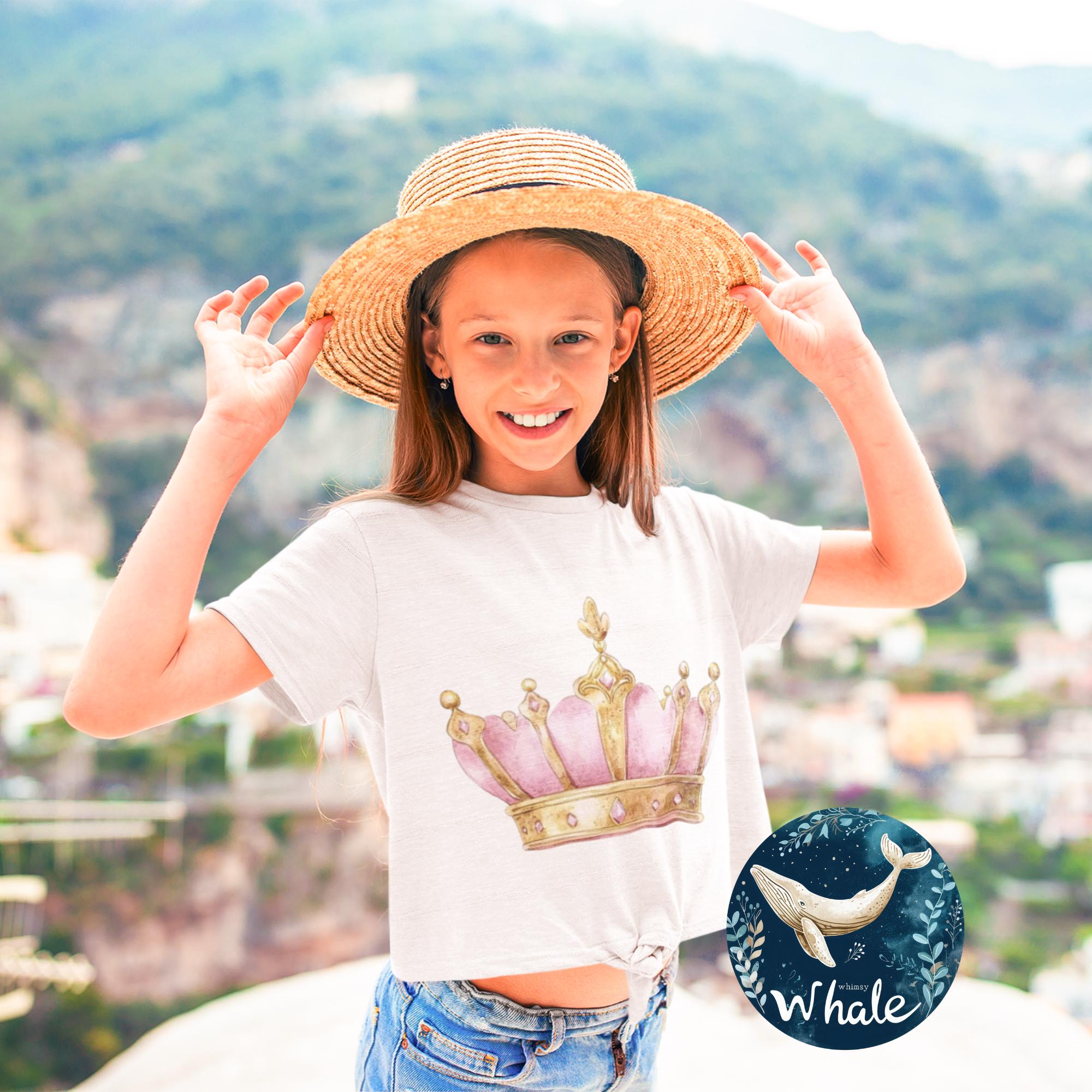 Watercolor Pink Gold Tiara Crown Clipart, Princess Collection (digital ...