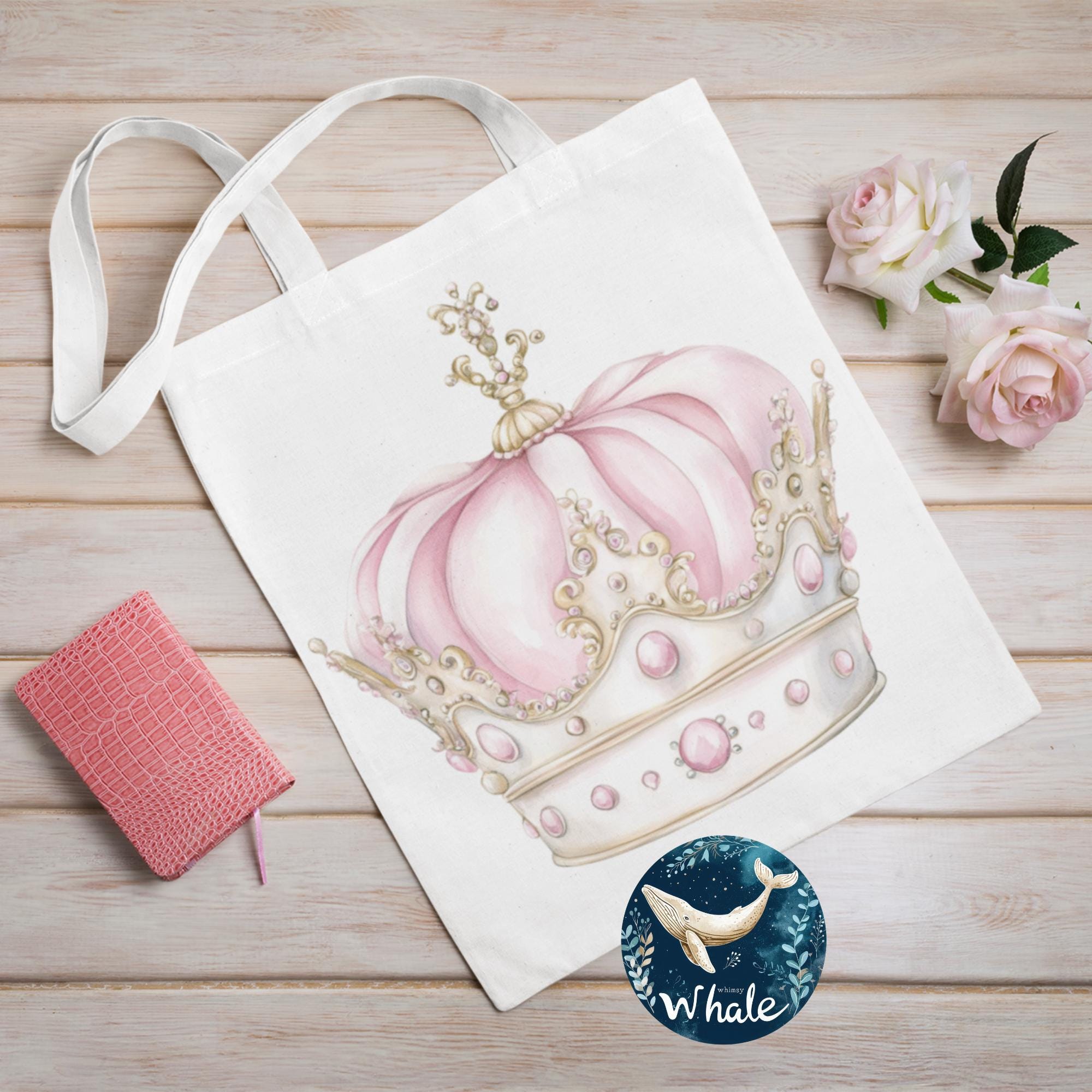 Watercolor Princess Crown Clipart, Pink and Gold Tiara (digital ...