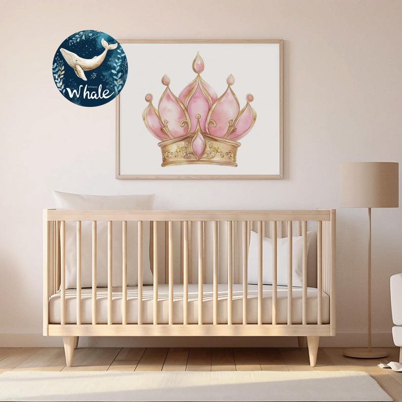 Watercolor Pink Gold Tiara Crown Clipart, Princess Collection (digital ...