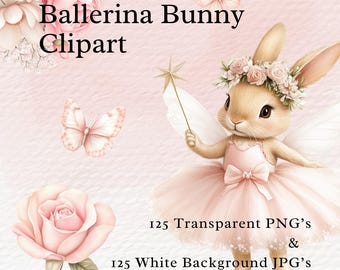 Conejita bailarina de acuarela para baby shower y cumpleaños (descarga digital)