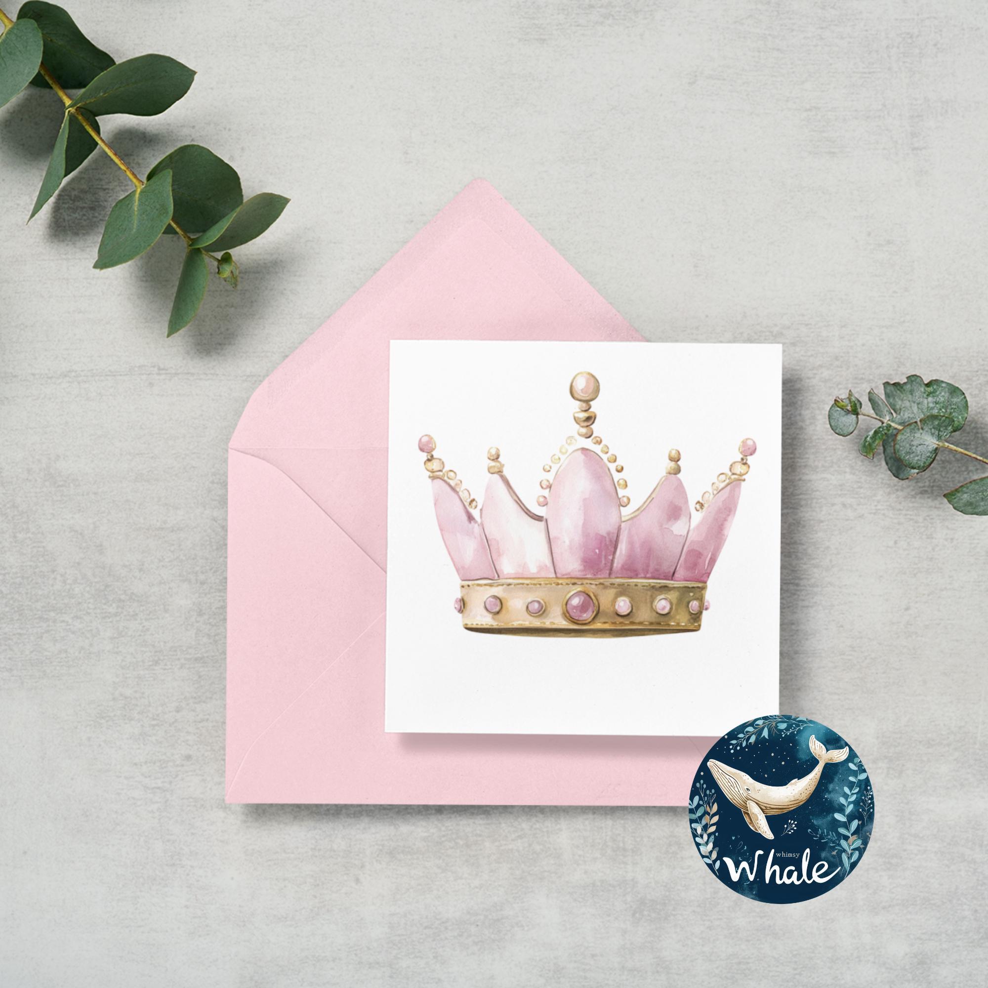 Watercolor Pink Gold Tiara Crown Clipart, Princess Collection (digital ...