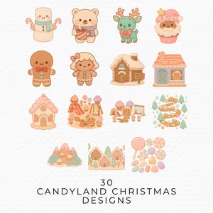 Pink Christmas Candyland Clipart, Cute Watercolor Sweets, Cakes, Ice ...