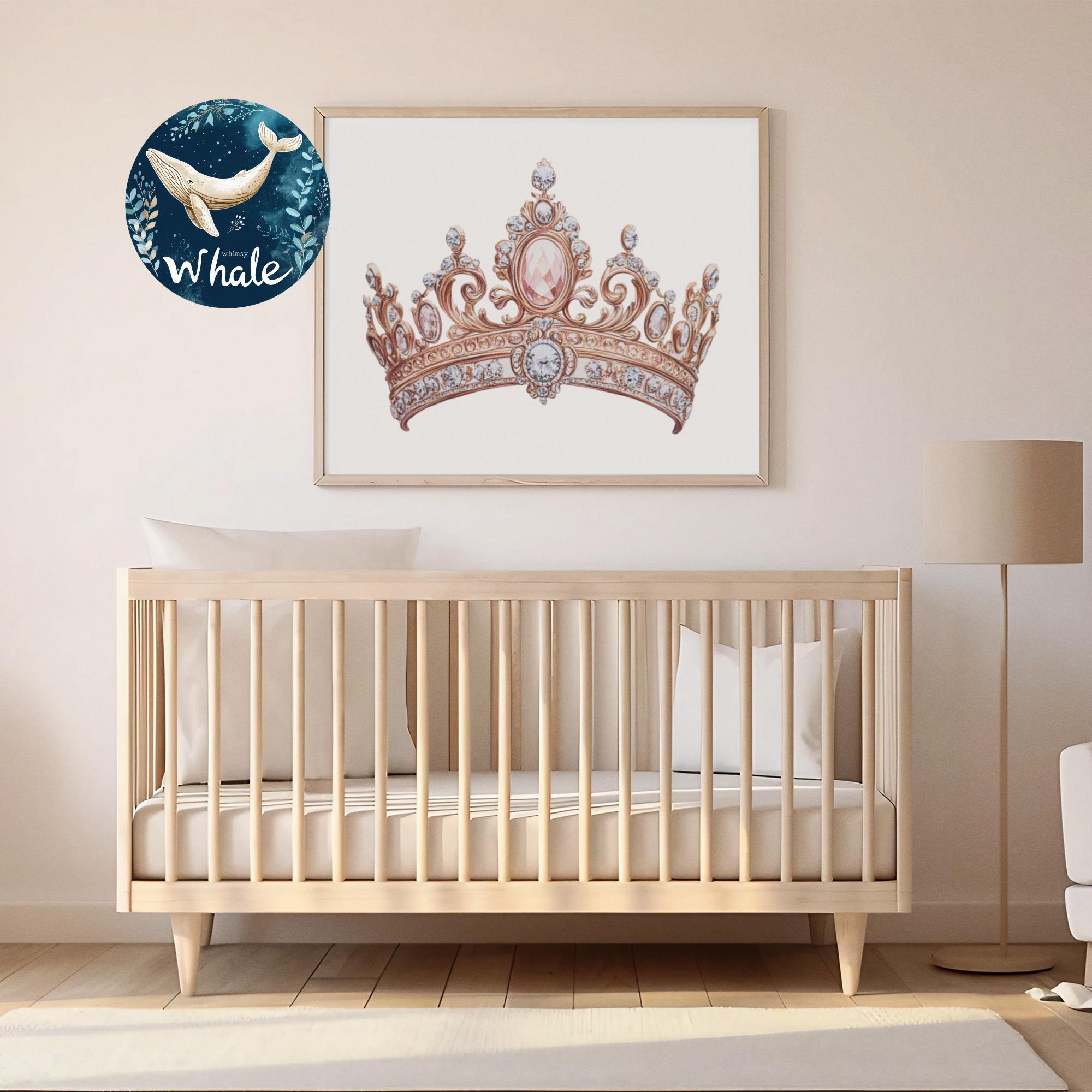 Watercolor Princess Crown Clipart: Pink & Gold Tiaras (digital Download ...