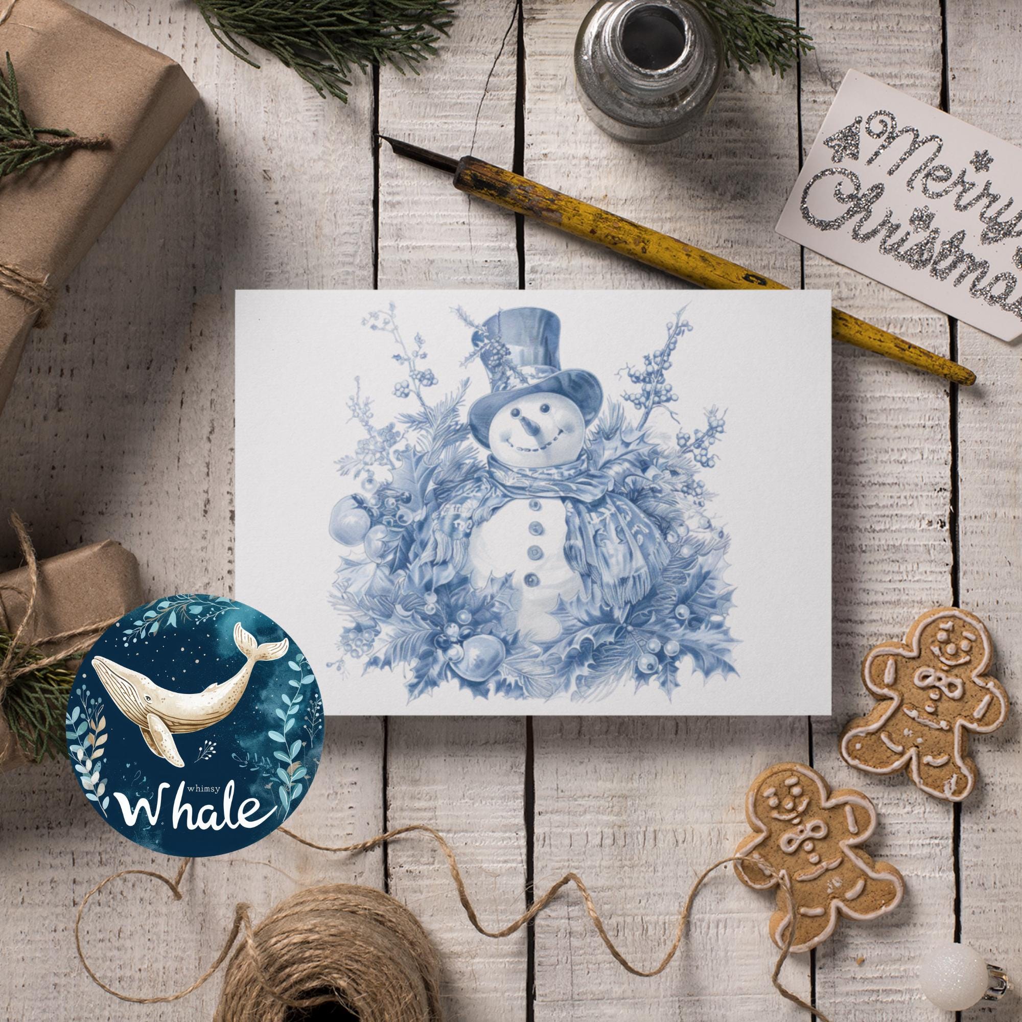Christmas Toile Clipart | 16 Vintage Holiday Chinoiserie Blue & White ...