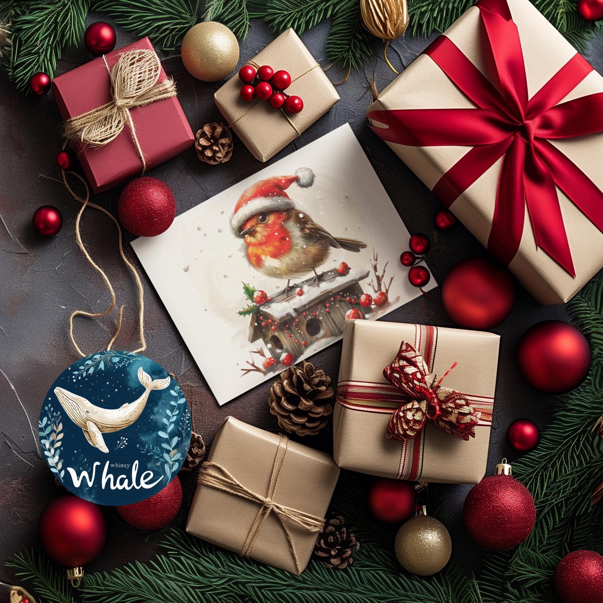Christmas Robin Clipart Bundle | Watercolor Winter Holiday Cute Robin ...