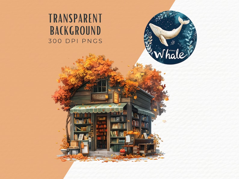 Fall Bookstore Signs Fall Bookstore Clipart Bundle | Autumn Bookshop PNG JPEG (digital ...