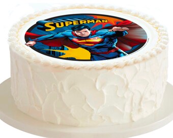 Comestible Grand Sucre Superman Personnalise Birthday Cake Topper Decoration Nom Maison Figurines De Gateau