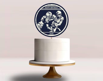 Topo de Bolo "Game On Football": Modelo Editável no Canva (Download Digital)