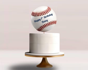 Topo de Bolo de Beisebol: Beisebol (Editável em Tela, Download Digital)