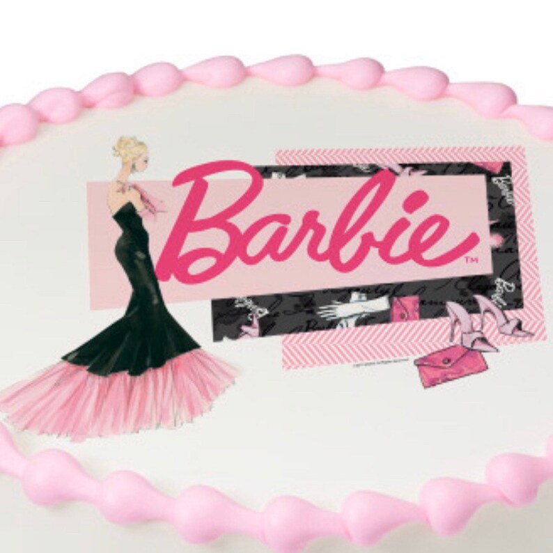 Barbie™ Forever Glam Barbie Forever Glam Cake Topper Edible Etsy