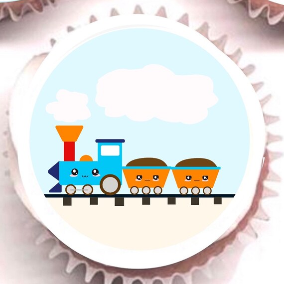 Choo Choo Train Edible Image Cute Train Edible Cake Topper Etsy 日本