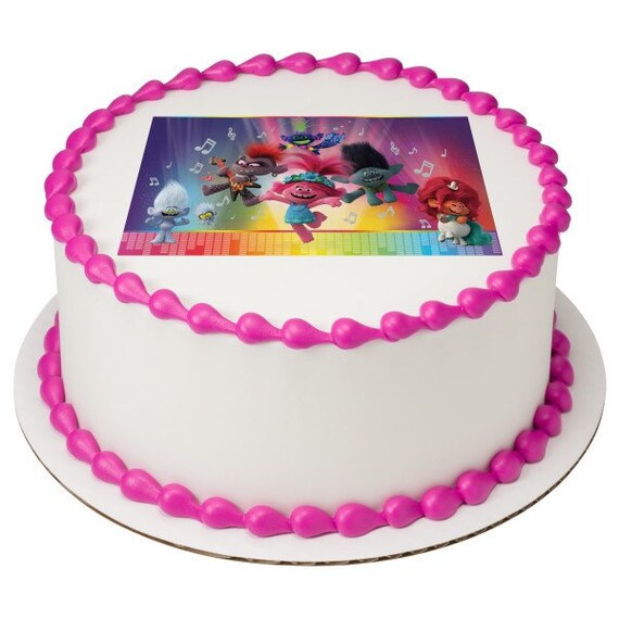 Trolls World Tour Image De Gateau Comestible Coquelicot Et Etsy