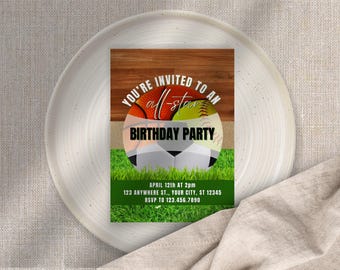 Convite de Aniversário All Star Sports: Basquete, Futebol, Softbol 5x7” (Download Digital)